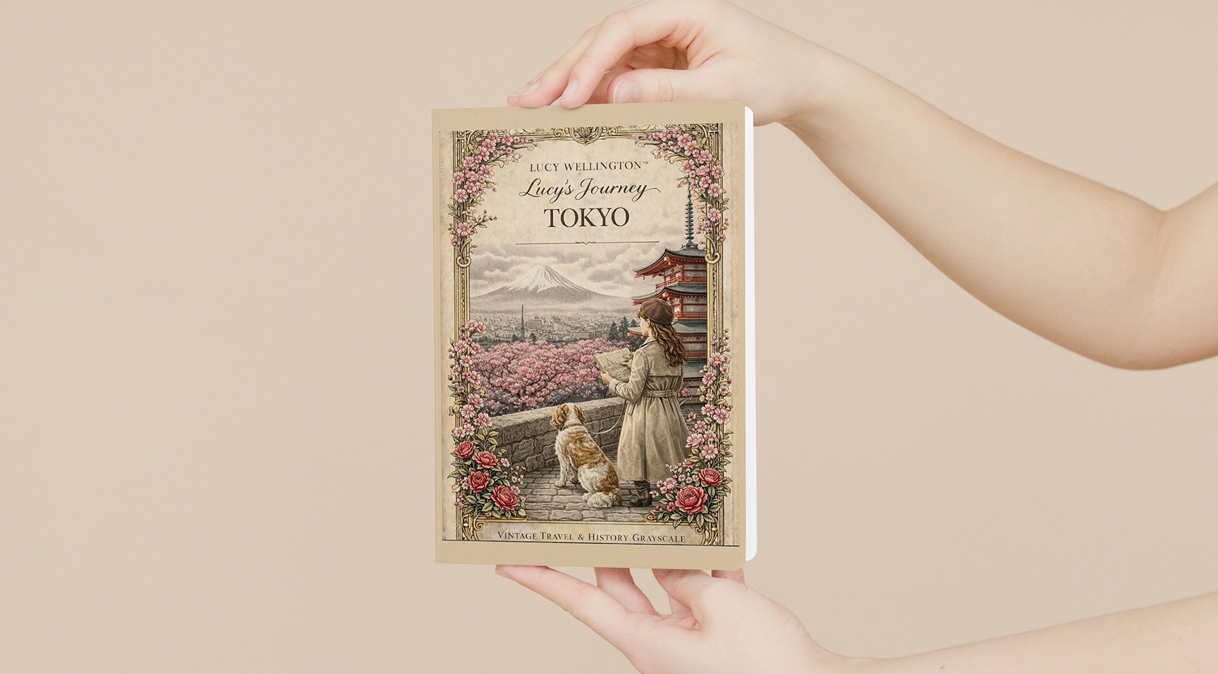 Ausmalbuch der Tokio-Ausgabe von Lucy Wellington, in Händen gehalten